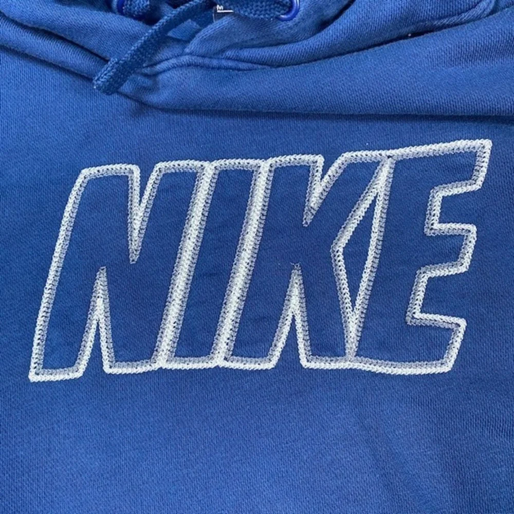 Nike‎ Mens Blue Embroidered Logo Pullover Hoodie Sweatshirt Medium 916275-423